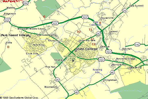 map of the State College area